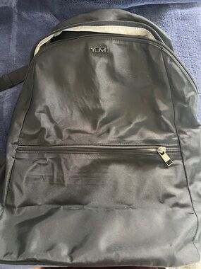 Tumi Black Nylon Backpack with Front Zip Pocket